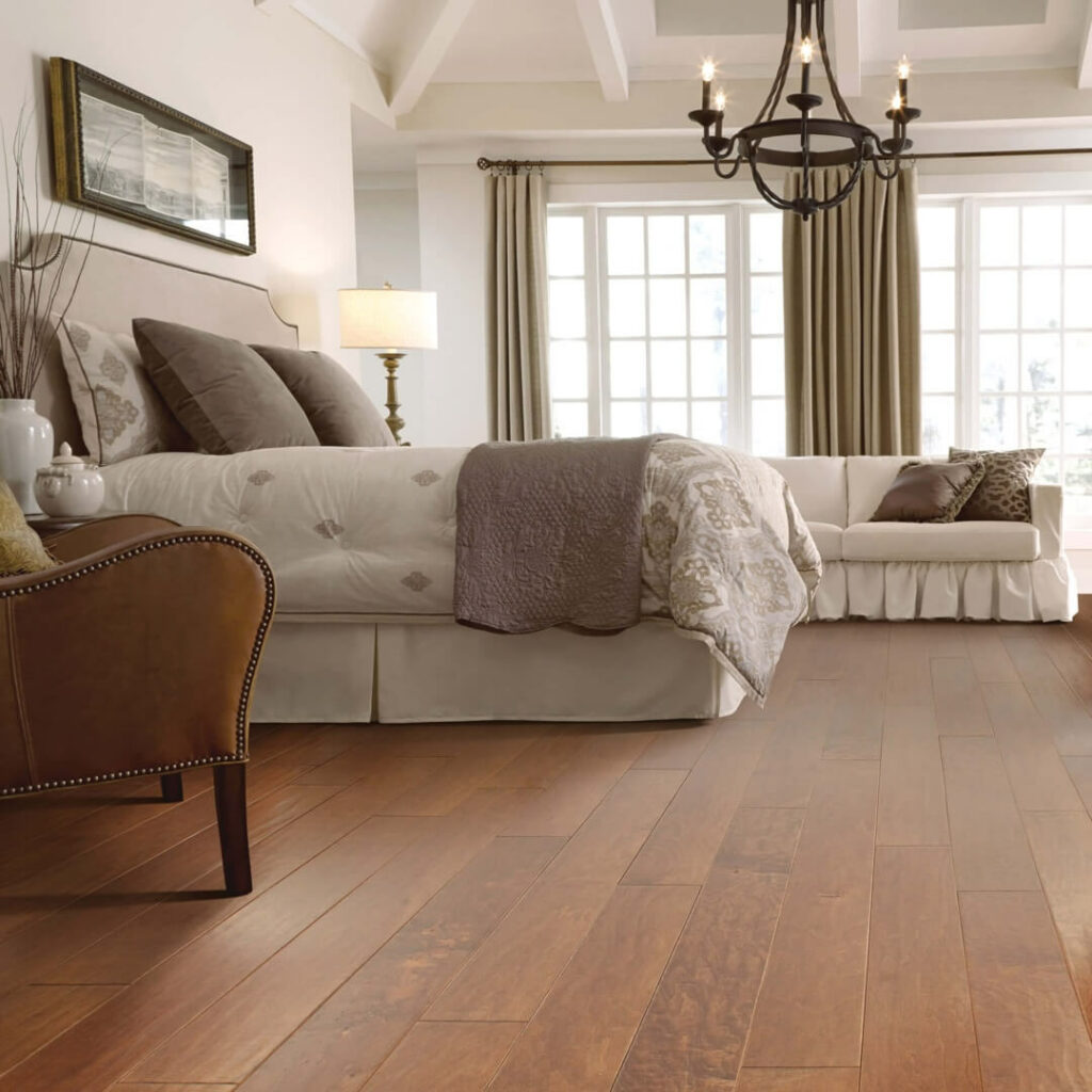 Bedroom Hardwood flooring | Carpet Specialists